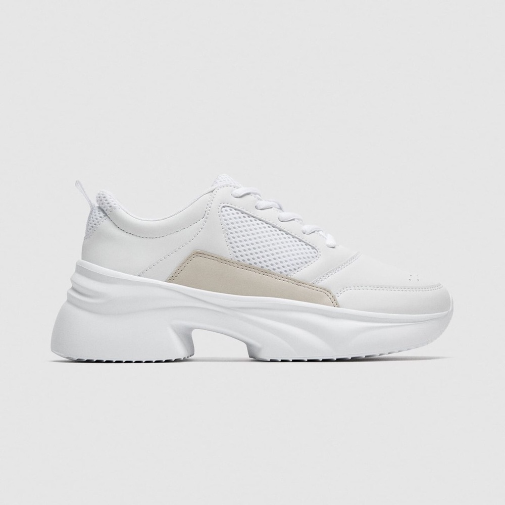 Zara white platform sneakers - great condition